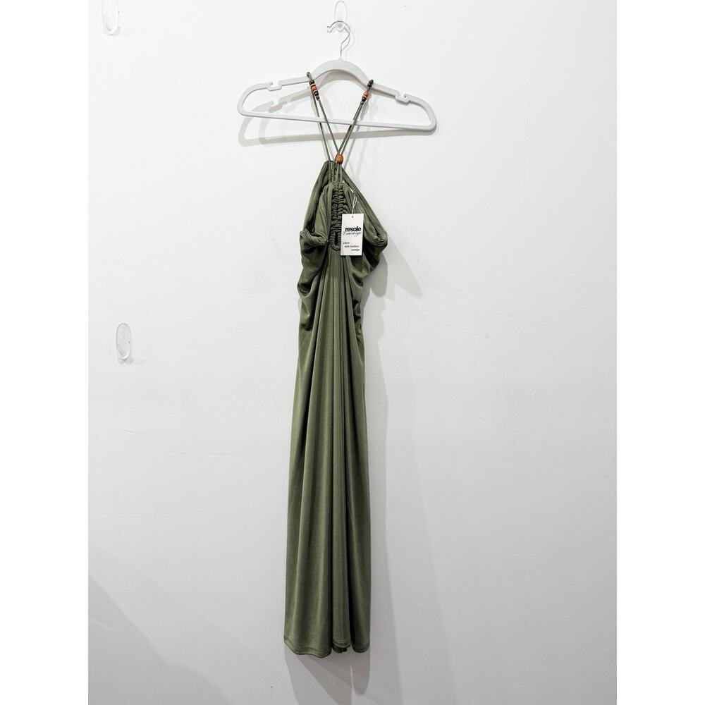 Jason Wu Jersey Sleeveless Halter Neck Maxi Dress Green Women's Size Large